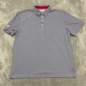 Chick Fil A Shirt Mens XL Blue Polo Crew Uniform Work Logo Striped